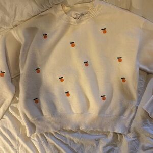 Jessica Simpson Cream Knit Top oranges